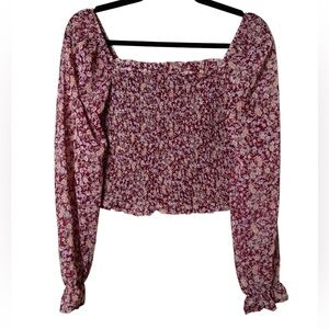 Japna Small Red and Cream Floral Blouse